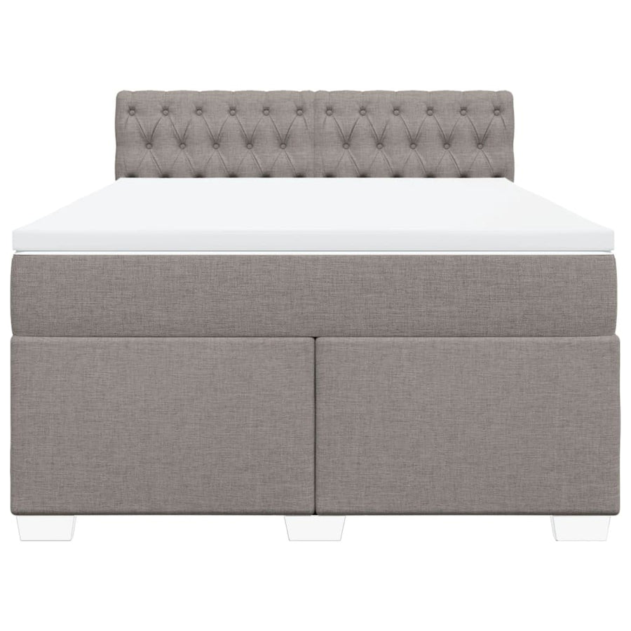 Boxspring met matras stof taupe 140x200 cm
