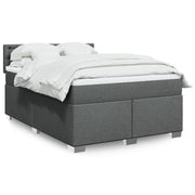 Boxspring met matras 140x200 cm donkergrijs