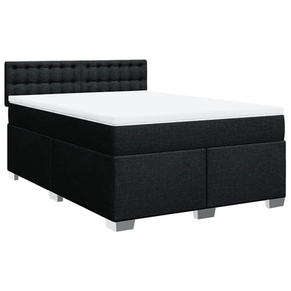Boxspring met matras stof zwart 140x200 cm