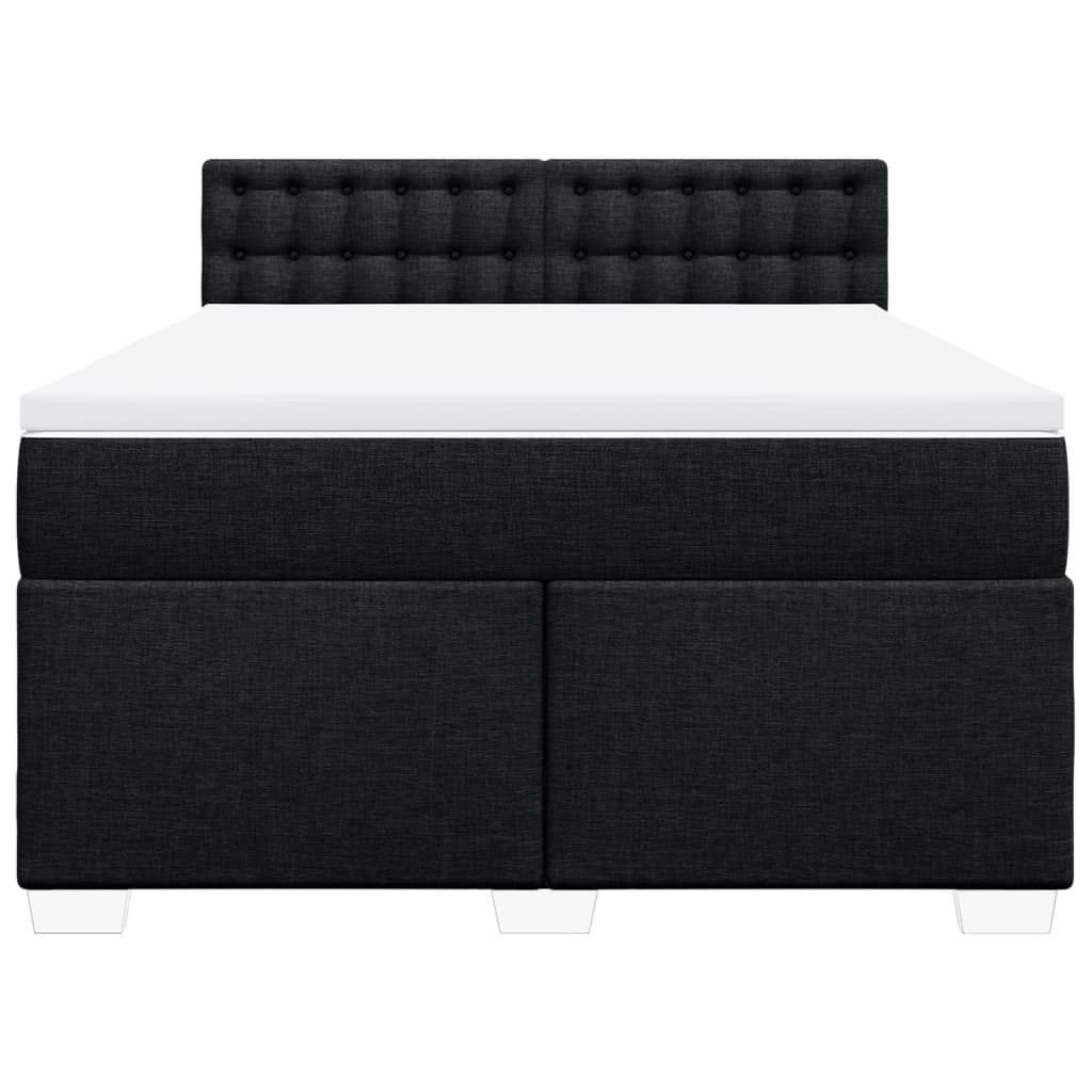 Boxspring met matras stof zwart 140x200 cm
