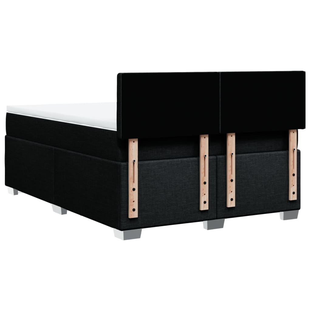 Boxspring met matras stof zwart 140x200 cm