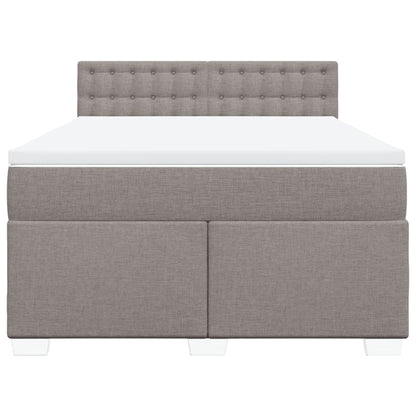 Boxspring met matras stof taupe 140x200 cm