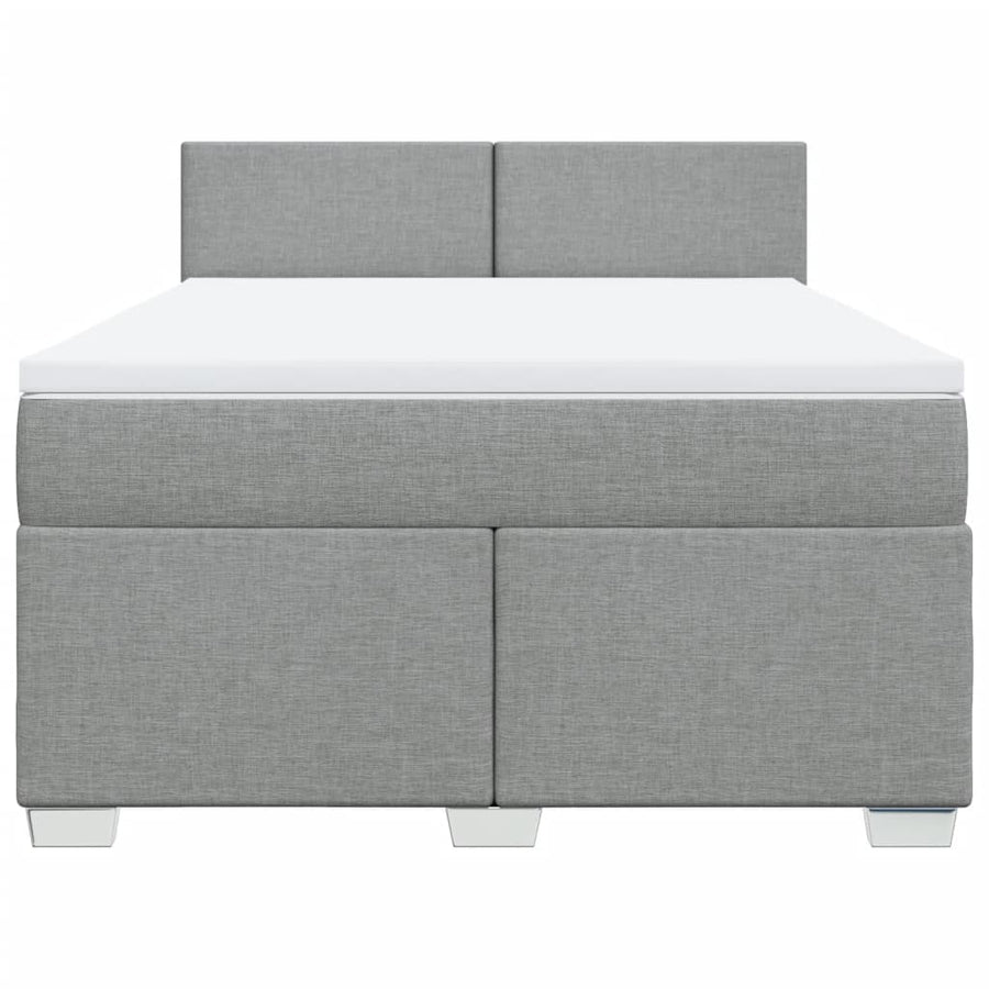 Boxspring met matras stof lichtgrijs 160x200 cm