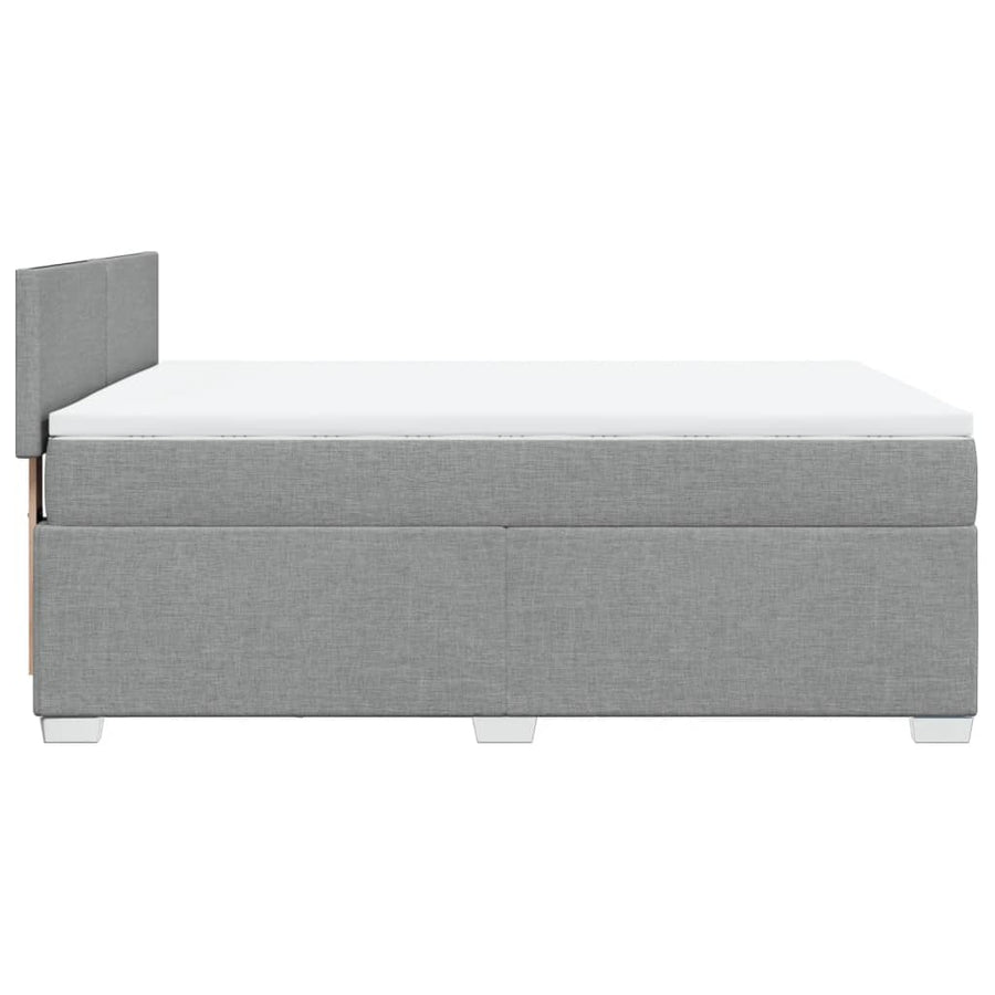 Boxspring met matras stof lichtgrijs 160x200 cm
