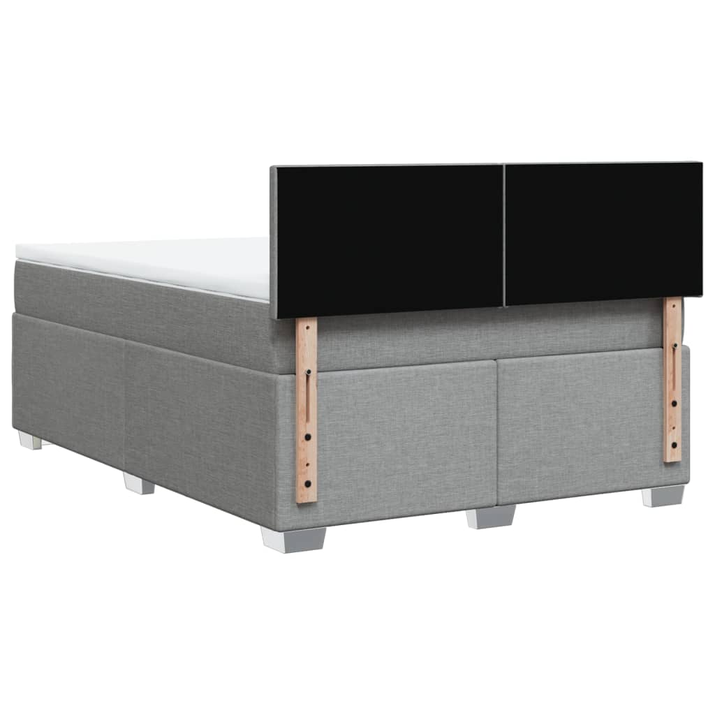 Boxspring met matras stof lichtgrijs 160x200 cm