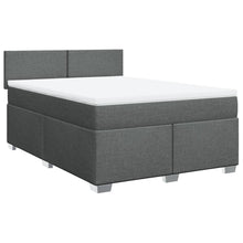 Boxspring met matras stof donkergrijs 160x200 cm