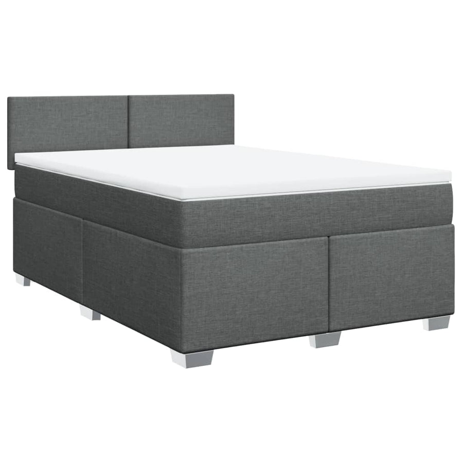 Boxspring met matras stof donkergrijs 160x200 cm