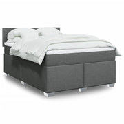Boxspring 160x200 cm donkergrijs stof
