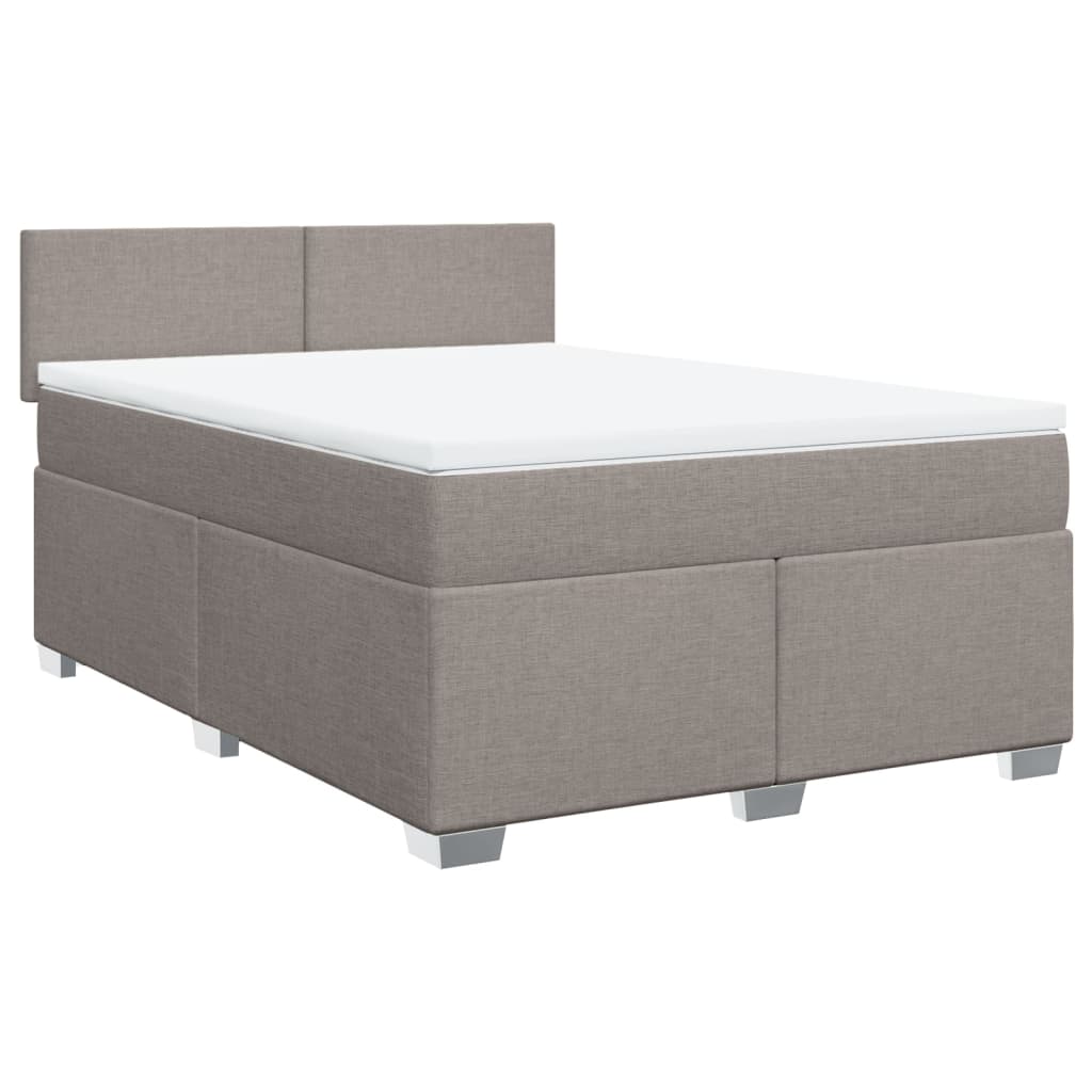 Boxspring met matras stof taupe 160x200 cm