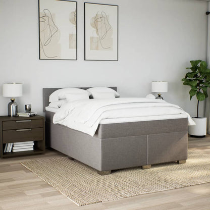 Boxspring met matras stof taupe 160x200 cm