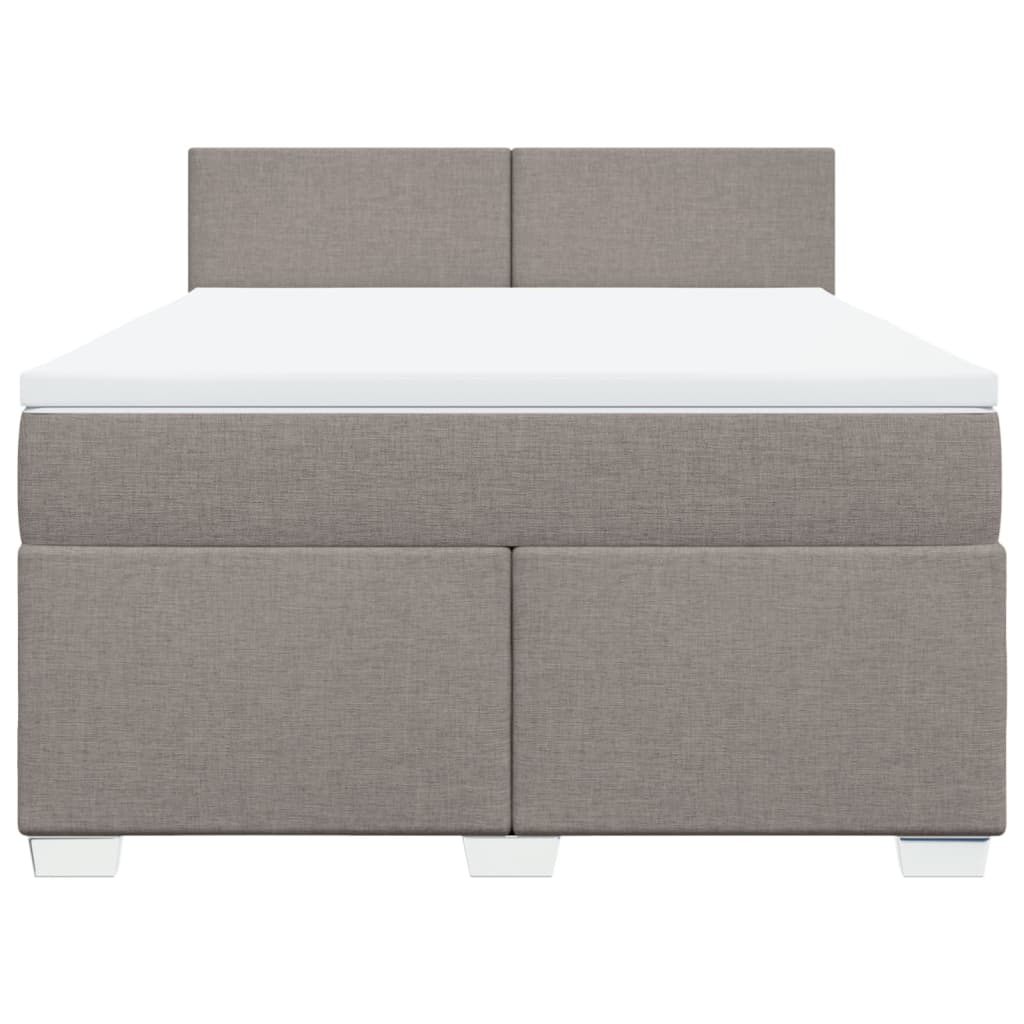 Boxspring met matras stof taupe 160x200 cm