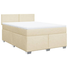 Boxspring met matras stof crèmekleurig 160x200 cm