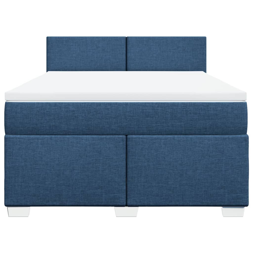 Boxspring met matras stof blauw 160x200 cm