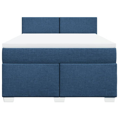 Boxspring met matras stof blauw 160x200 cm