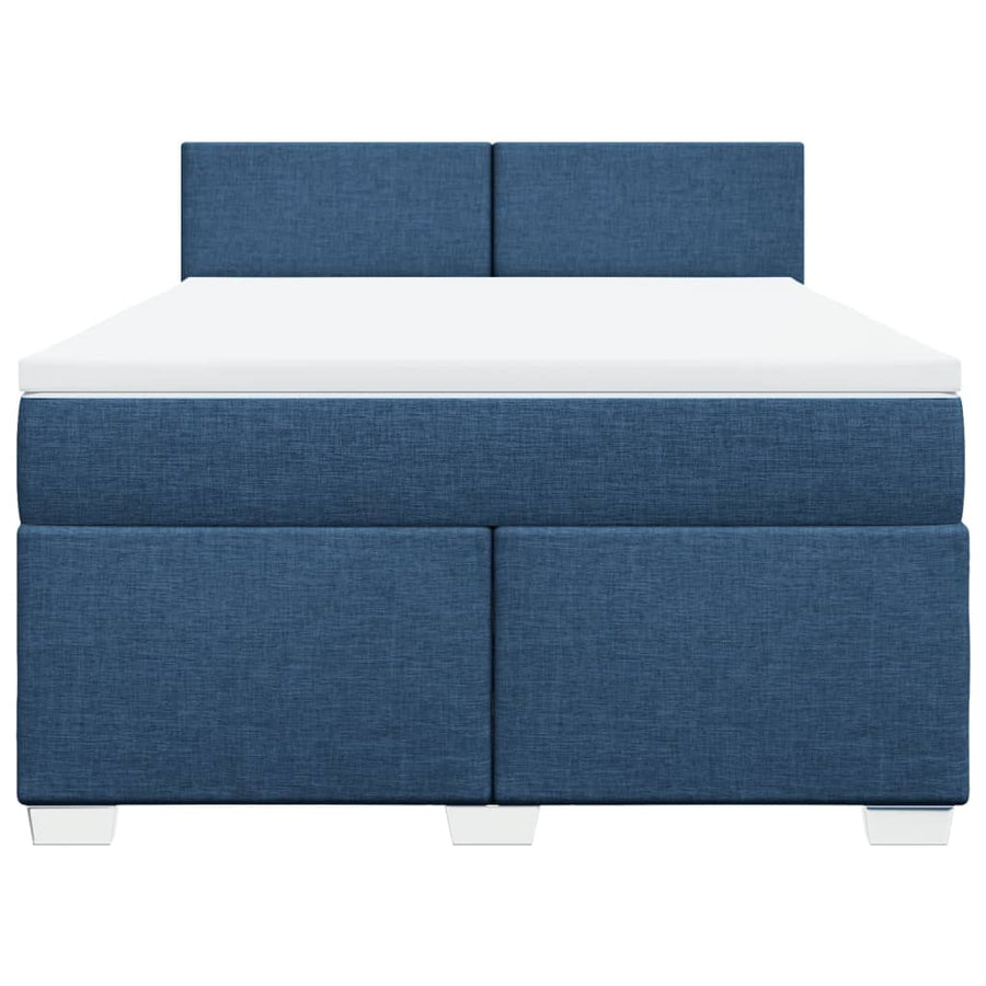 Boxspring met matras stof blauw 160x200 cm