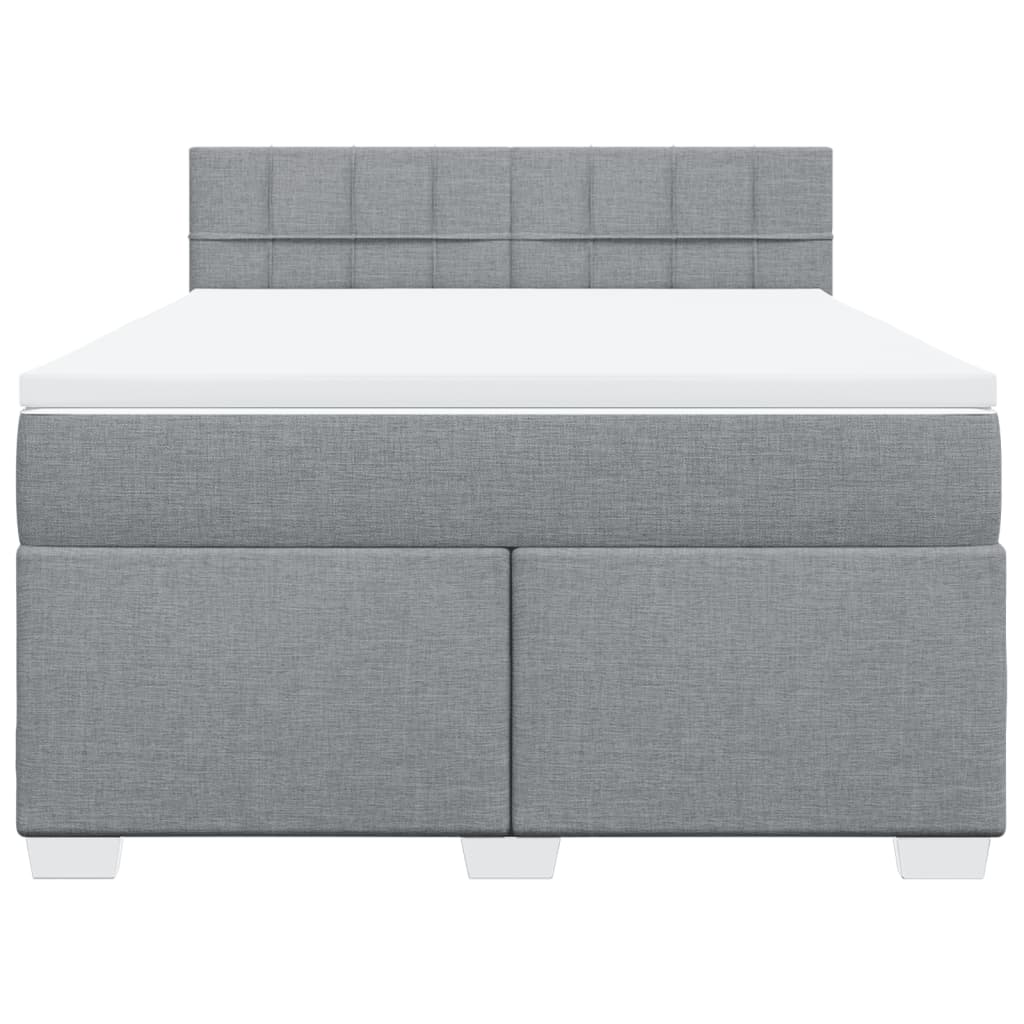 Boxspring met matras stof lichtgrijs 160x200 cm