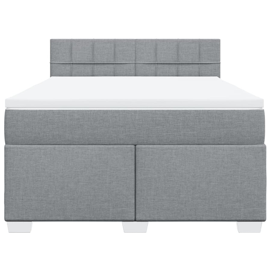 Boxspring met matras stof lichtgrijs 160x200 cm