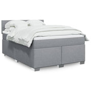 Box spring with light gray fabric mattress 160x200 cm