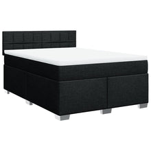 Boxspring met matras stof zwart 160x200 cm