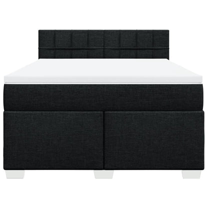 Boxspring met matras stof zwart 160x200 cm