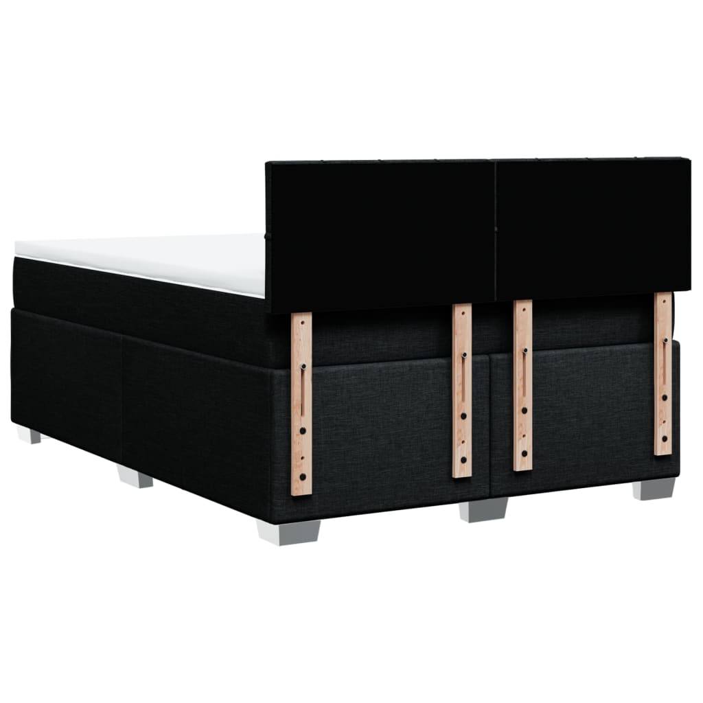 Boxspring met matras stof zwart 160x200 cm
