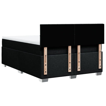 Boxspring met matras stof zwart 160x200 cm