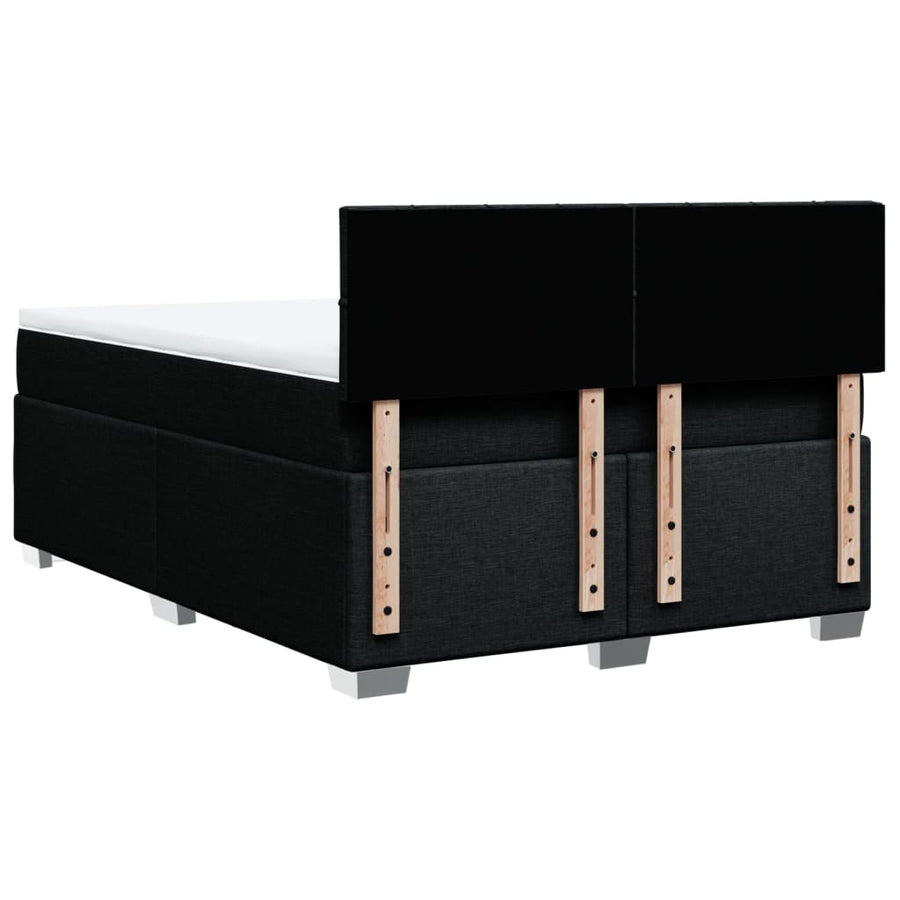 Boxspring met matras stof zwart 160x200 cm