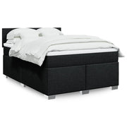 Box spring with mattress black fabric 160x200 cm