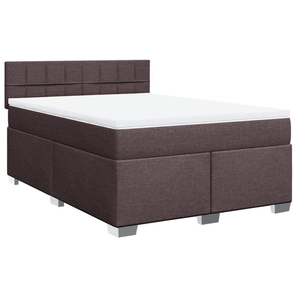 Boxspring met matras stof donkerbruin 160x200 cm