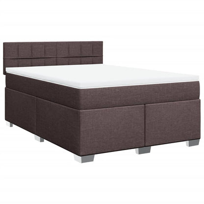 Boxspring met matras stof donkerbruin 160x200 cm