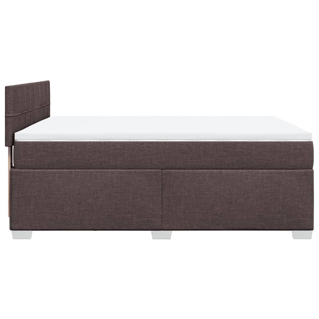Boxspring met matras stof donkerbruin 160x200 cm
