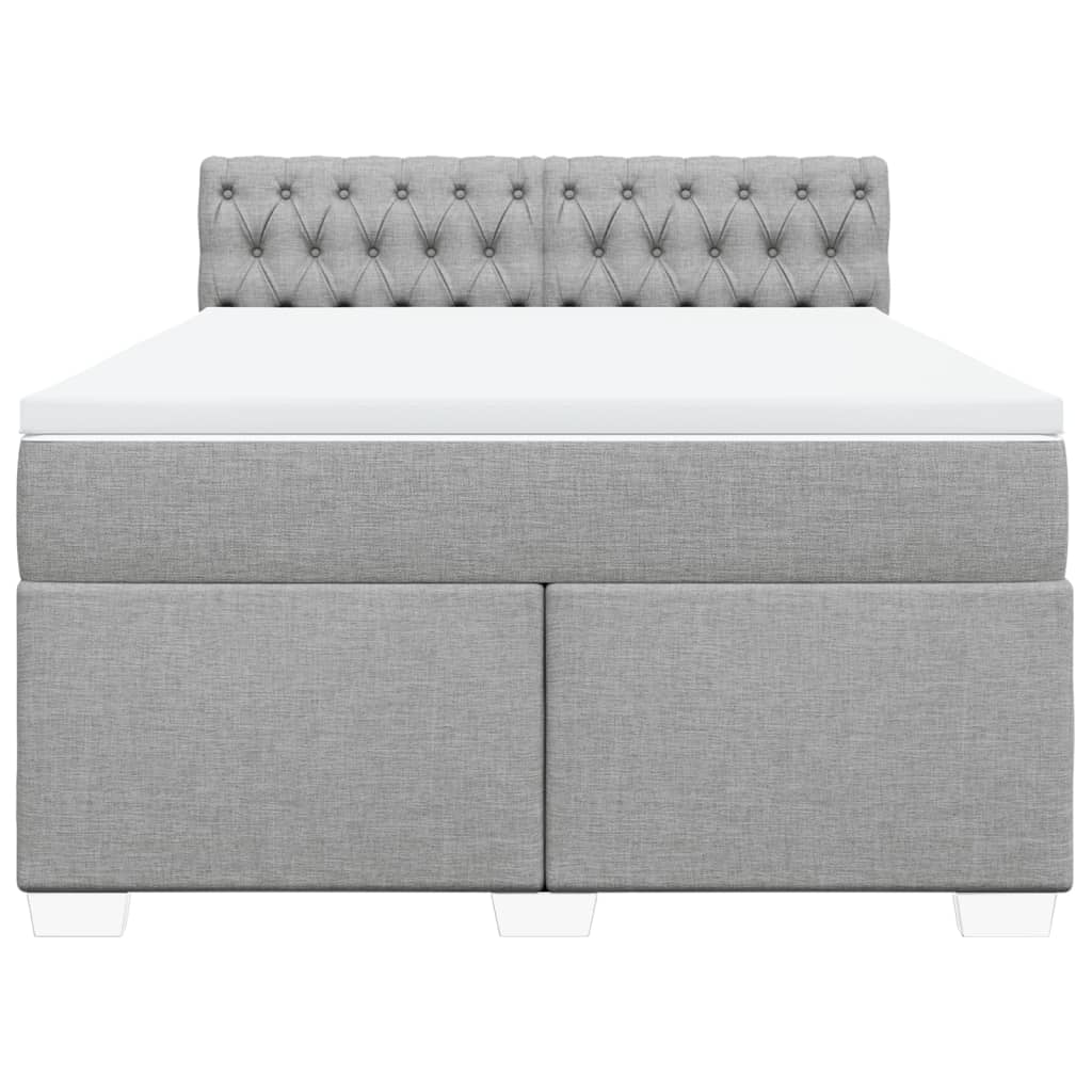 Boxspring met matras stof lichtgrijs 160x200 cm