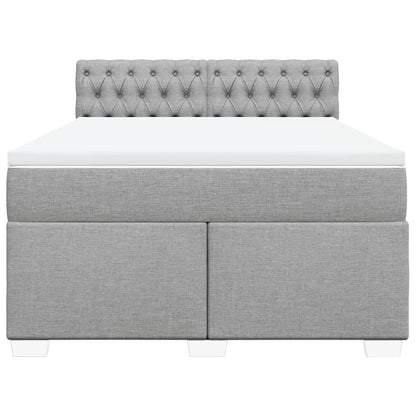 Boxspring met matras stof lichtgrijs 160x200 cm