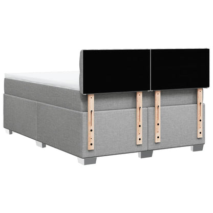Boxspring met matras stof lichtgrijs 160x200 cm
