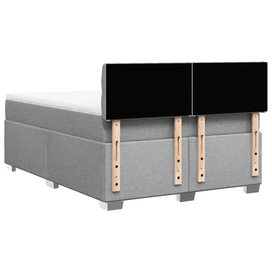 Boxspring met matras stof lichtgrijs 160x200 cm