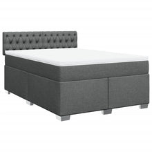 Boxspring met matras stof donkergrijs 160x200 cm