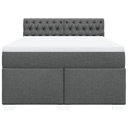 Boxspring met matras stof donkergrijs 160x200 cm