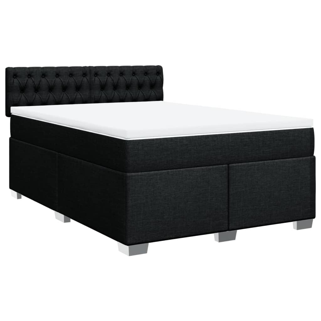 Boxspring met matras stof zwart 160x200 cm