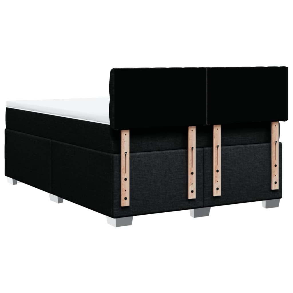 Boxspring met matras stof zwart 160x200 cm