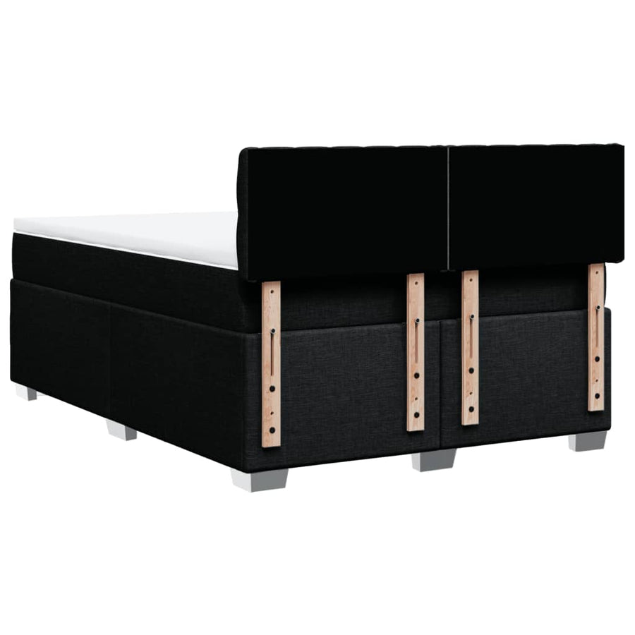 Boxspring met matras stof zwart 160x200 cm