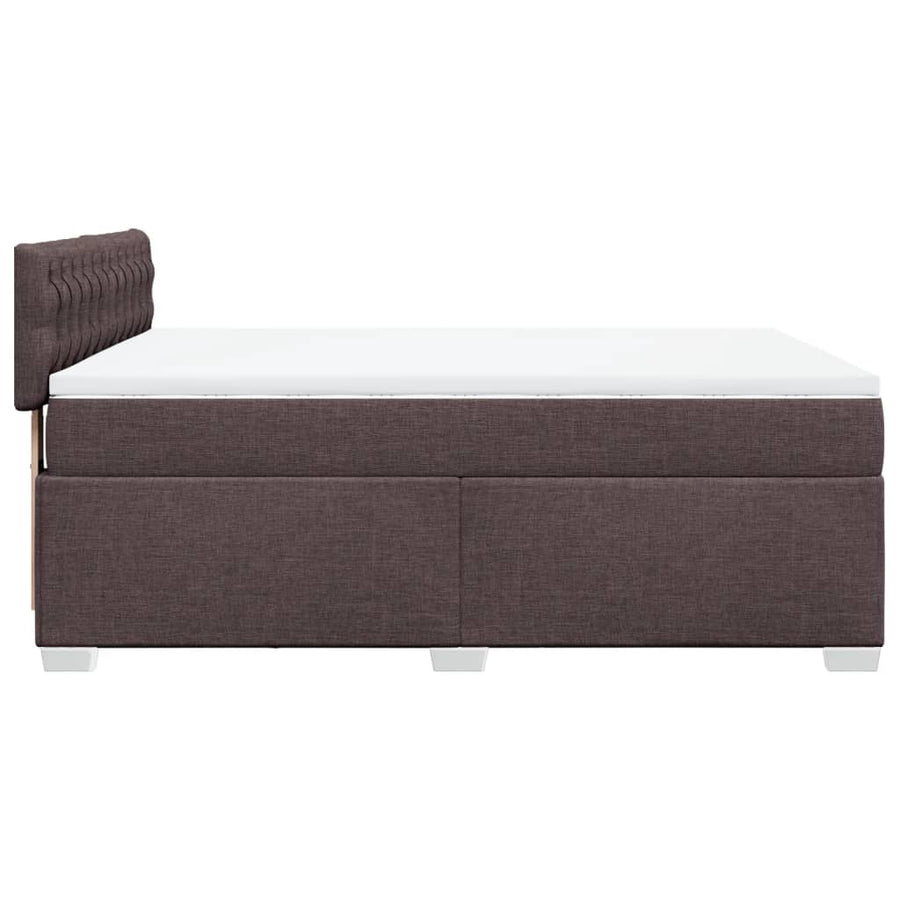 Boxspring met matras stof donkerbruin 160x200 cm