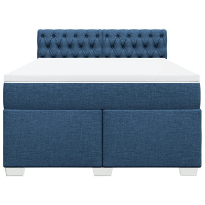Boxspring met matras stof blauw 160x200 cm