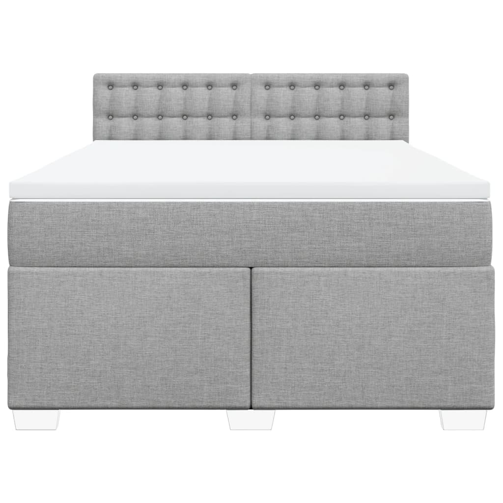 Boxspring met matras stof lichtgrijs 160x200 cm