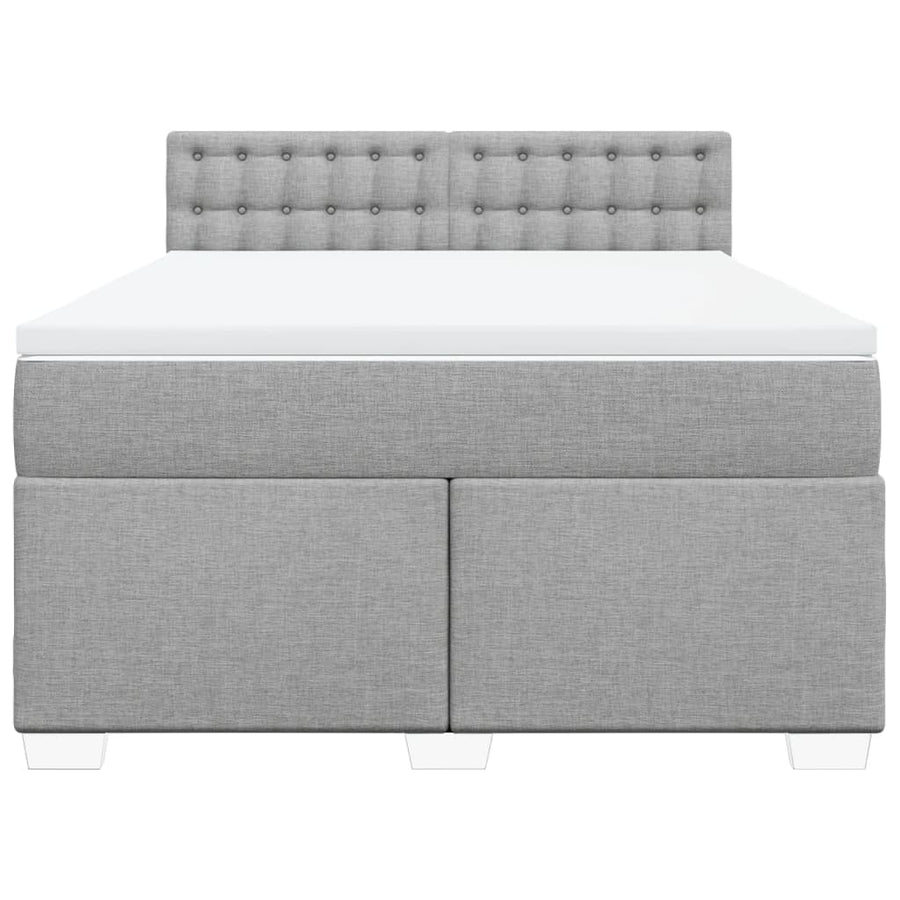 Boxspring met matras stof lichtgrijs 160x200 cm
