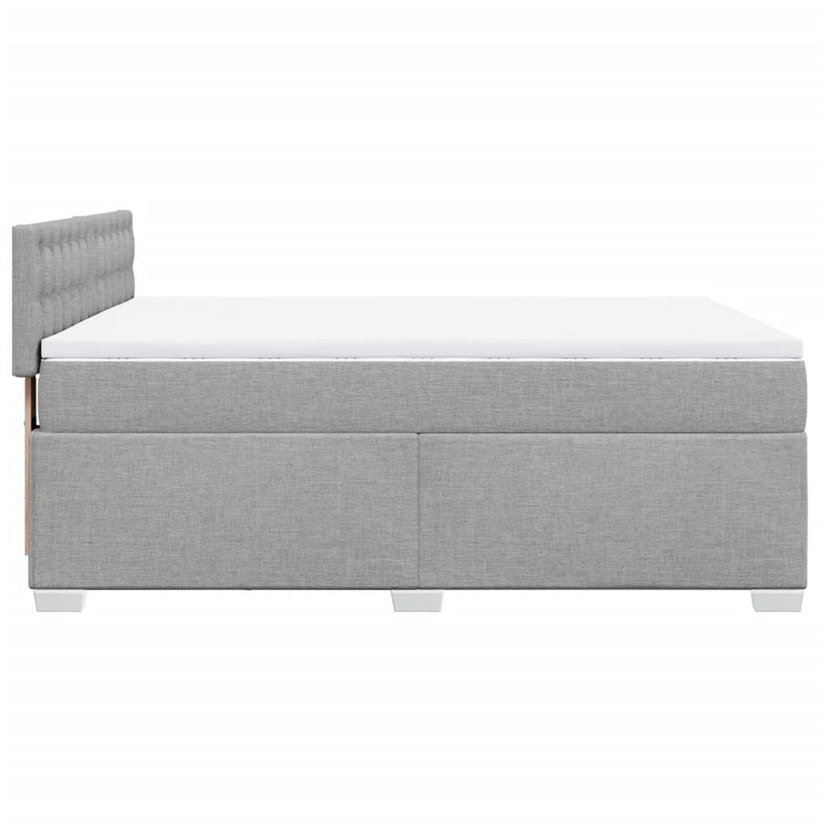Boxspring met matras stof lichtgrijs 160x200 cm