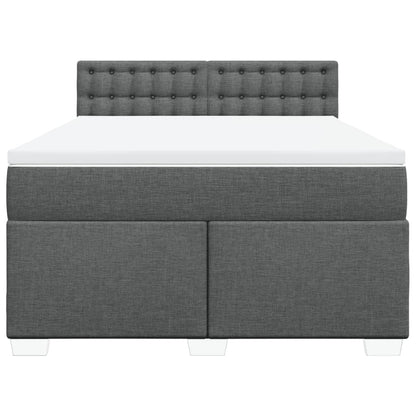 Boxspring met matras stof donkergrijs 160x200 cm