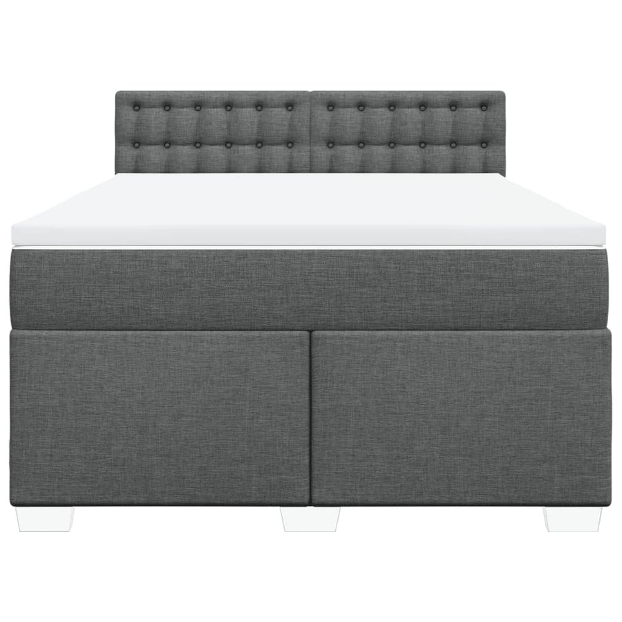 Boxspring met matras stof donkergrijs 160x200 cm