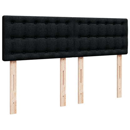 Boxspring met matras stof zwart 160x200 cm