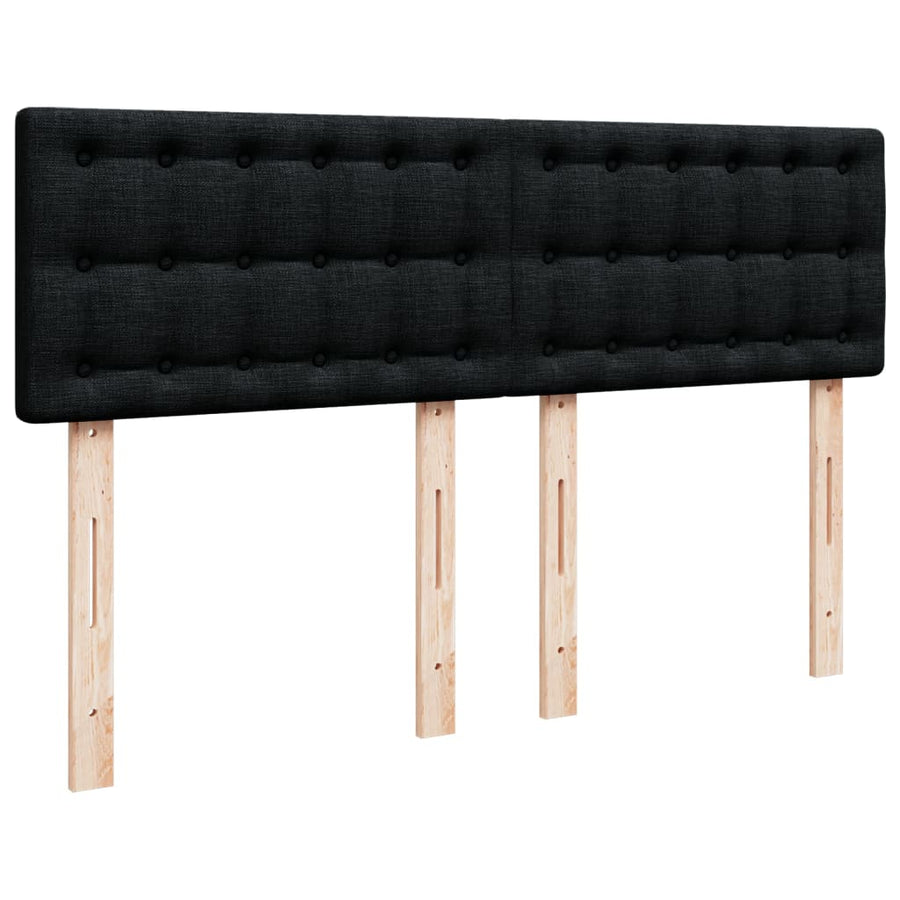 Boxspring met matras stof zwart 160x200 cm