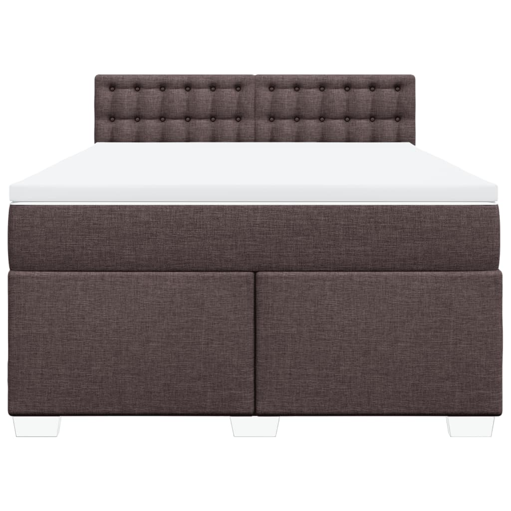 Boxspring met matras stof donkerbruin 160x200 cm